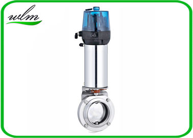 Válvula de borboleta de aço inoxidável sanitária pneumática higiênica com unidade de controle da automatização inteligente